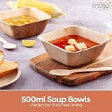 FOOGO Green 50pcs Palm Leaf Bowls 5 inch 550ml Eco Friendly Deep Square view 2