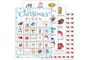 haipino Christmas Bingo Party Games with 24 Players, Christmas Party Games for Women Party Supplies, Family Activities, Party Favor Gifts for Young Women Family Activities - JY969