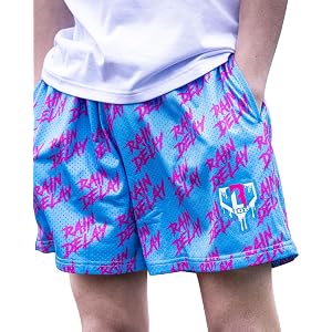 BL101 Youth Rain Delay Baseball Mesh Shorts for Boys - Cotton Candy, YS-YXL | 5 in inseam, 100% polyester mesh, self-lined, s