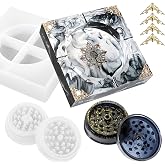 Ashtray Resin Mold and Spice Grinder Mold, Large Square Silicone Molds for Resin, Herb Grinder Mold for Resin Casting, Epoxy Resin Mold for DIY Crafts (Square)