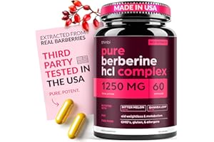 Artnaturals Berberine Supplement 1250mg Potent Botanical Capsules for Weight Management with Bitter Melon and Banaba Leaf - HCl from Barberry Extract- 30 Servings