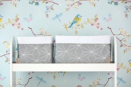 KraftKids Stoff-Körbchen mit Dreiecken, Aufbewahrungskorb für Kinderzimmer, Aufbewahrungsbox fürs Bad weiße dünne Diamante au