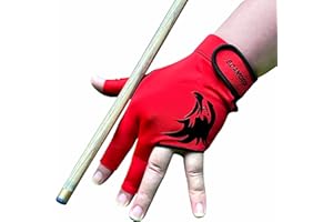 soamotoi Pool Glove Left Hand 3 Finger, Breathable Billiards Glove Quick Dry, Professional Shooters Snooker Cue Sport Gloves, Durable Pool Cue Gloves for Billiards Accessories