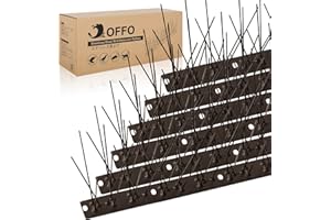 OFFO Brown Bird Spikes Pre-Assembled for Pigeons Birds, Cover 24 Feet Durable Bird Spikes with Stainless Steel for Fence Roof Mailbox Window
