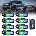 8pcs Emergency Strobe Grille Lights for Trucks, Sync Feature Vehicles Surface Mount 24-LED Flashing Warning Hazard Light Bar with Strobe Controller and Wiring Harness, No additional wiring required