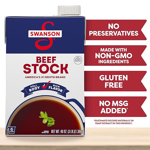 SWANSON BEEF STOCK, 48 OZ CARTON