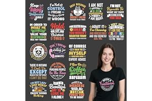 Shejdgart Dtf Transfers Ready to Press - 20 Pcs Funny Sarcastic Iron on Patches for T-Shirts, Humorous Sloth Raccoon Heat Transfer Designs Vinyl Stickers, Iron on Decals for DIY Home Clothes Bags