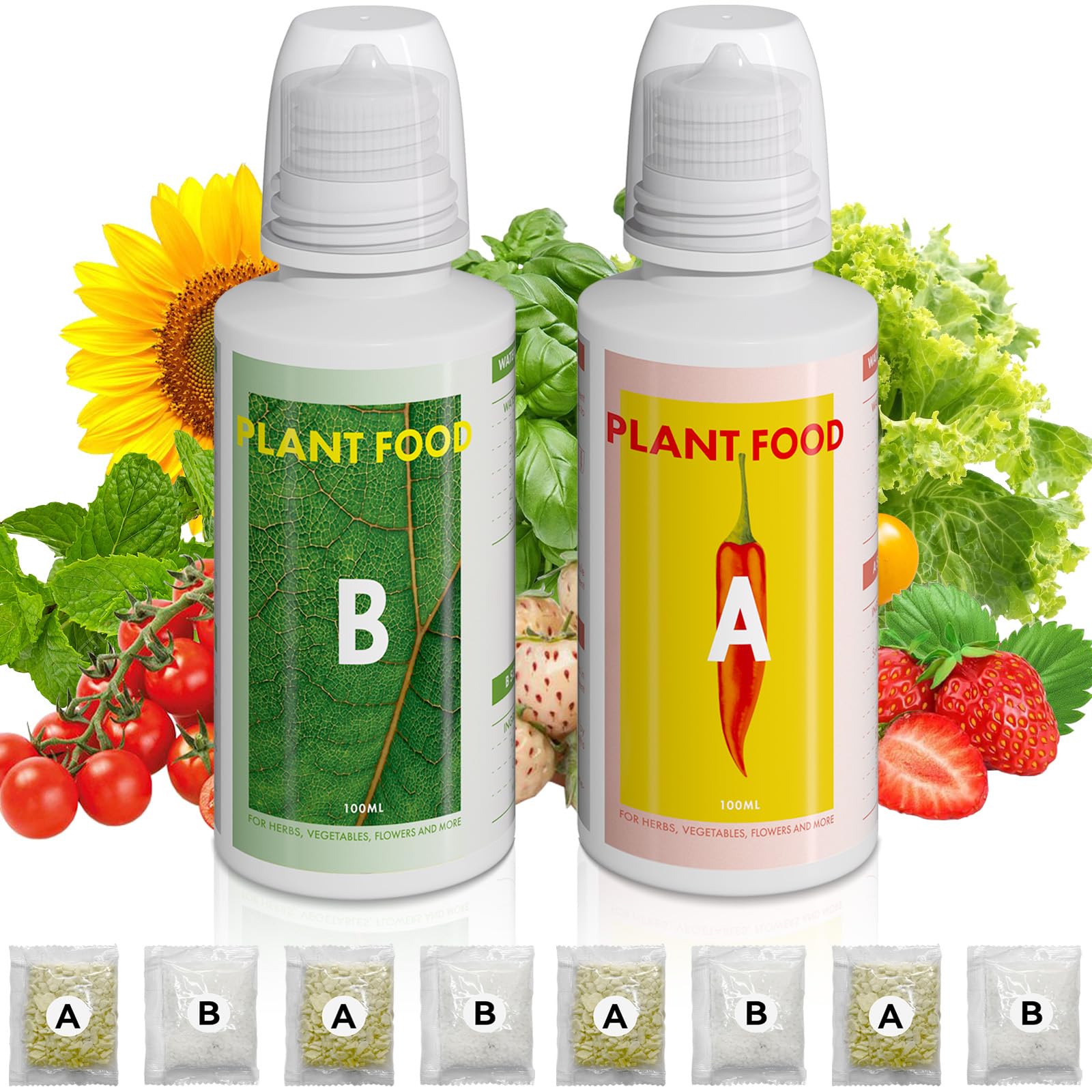 Photo 1 of inbloom Hydroponic Nutrients (1000 ml in Total), Hydroponics Plant Food A&B for Aerogarden, Indoor Plant Fertilizer for Hydroponics Growing System Kit, Gardening Supplies for iDoo, Ahopegarden, Mugfa