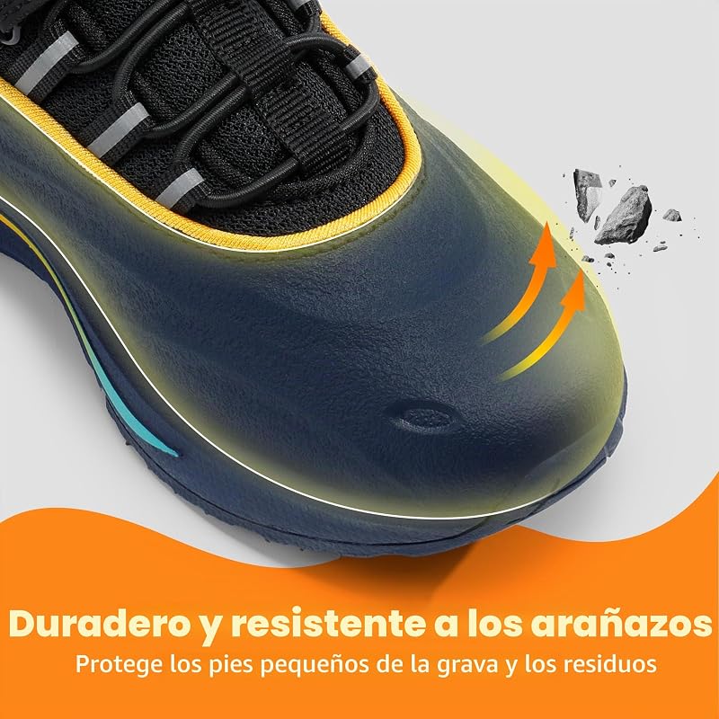 Kids Zapatos Deportes para Niños y Niñas Tenis para Chicos Zapatillas Deportivas Protectoras para Caminar Serie Durastep,Size 30,Azul Oscuro/Negro,SDRS2335K