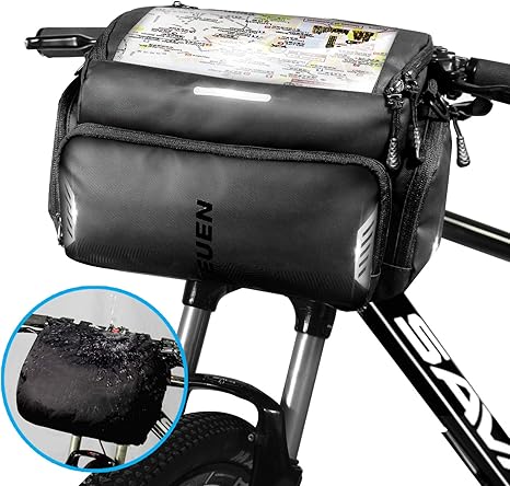 Teuen Borsa Manubrio Bici Mtb Impermeabile Borsa Bicicletta Anteriore Con Touchscreen Per Telefononavigatore Borsa Da Manubrio