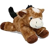 DolliBu Plush Donkey Stuffed Animal - Soft Huggable Brown Laying Donkey, Adorable Playtime Donkey Plush Toy, Cute Farm Life Cuddle Gift for Kids & Adults - 9 Inch