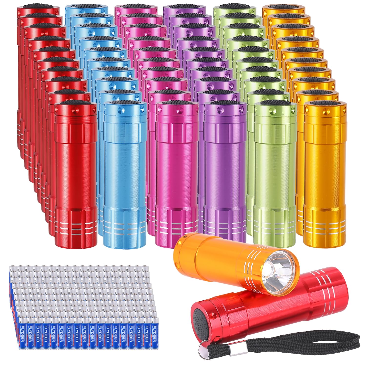 Photo 1 of KunHe 60 Pack Small Mini Cheep Flashlights for Kids Bulk with Batteries Aluminum LED Flashlight for Party Favor Camping Emergency Power Outage Gift to Operation Christmas Child Items Bulk Gift