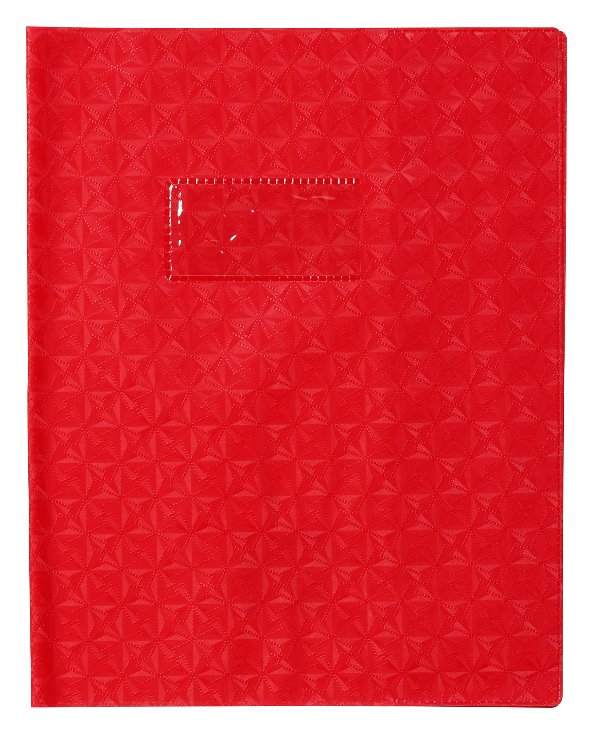 Calligrapher 72013C A Red Diamond Grain Notebook Protector - Dimensions: 17 x 22 cm - 18/100th with Label Holder - Opaque PVC - Manufactured in France