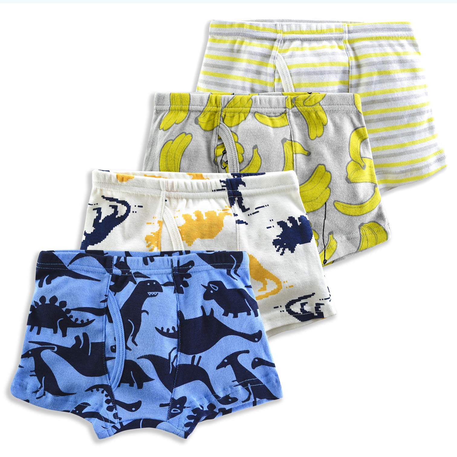 slaixiu Soft Cotton Kids Boxer Briefs Cartoon Boys Underwear Boxers 4-Pack (UW75-No.6-110)