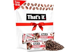 THAT'S IT. That’s it. Organic Energy Coffee Mini Bars - (1 Mini Bar = 2 Espresso Shots) Grab and Go, No Added Sugars, Non-GMO, Caffeine Power Snack, Kosher, Allergy Friendly (Double Espresso - 15 Count)