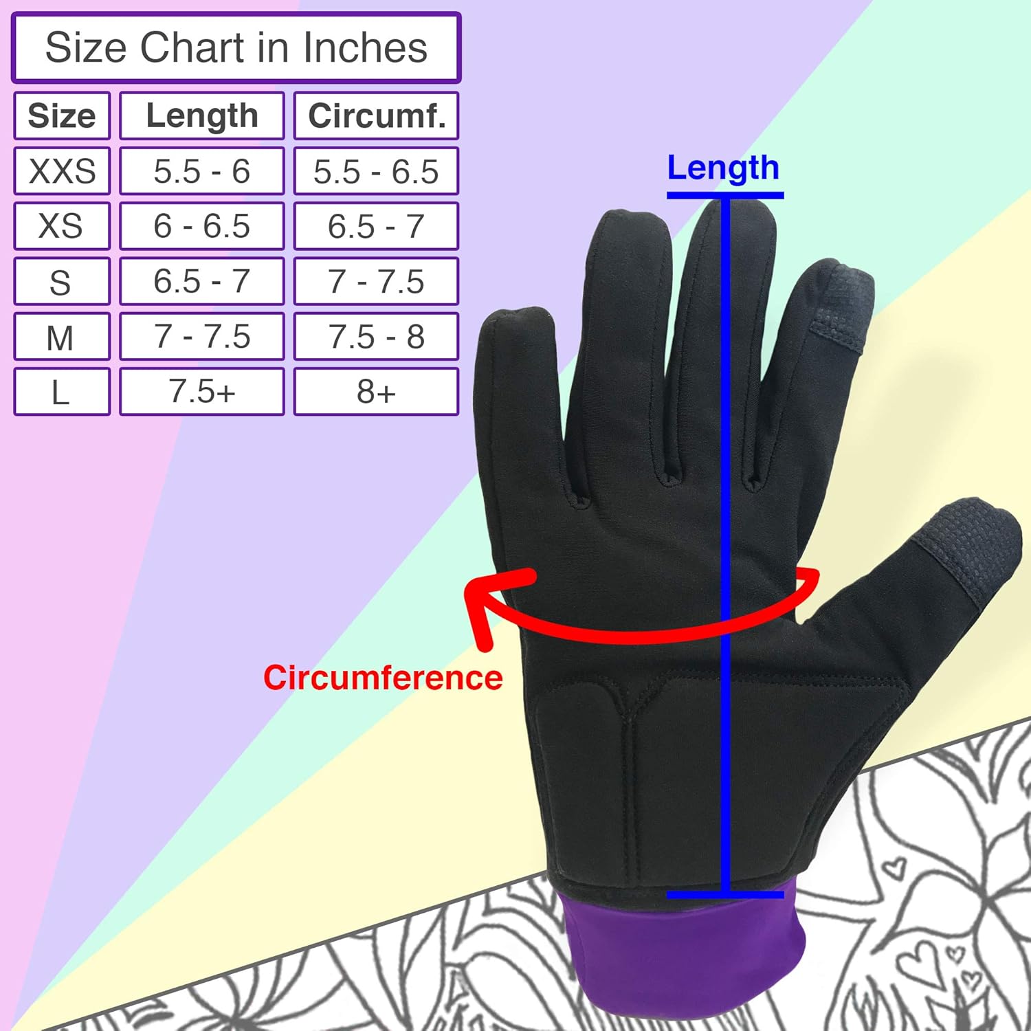ColorFlow Skating Water-Resistant Ice Skating Gloves with Protective Padding, Touchscreen Fingertips, Fleece Lining: Sports & Outdoors