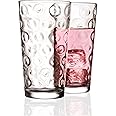 Circleware Circle Set of 4-15.7 oz Heavy Base Highball Drinking Glasses Tumblers Ice Tea Beverage Cups Glassware for Water, Juice, Beer, 4 Count (Pack of 1)