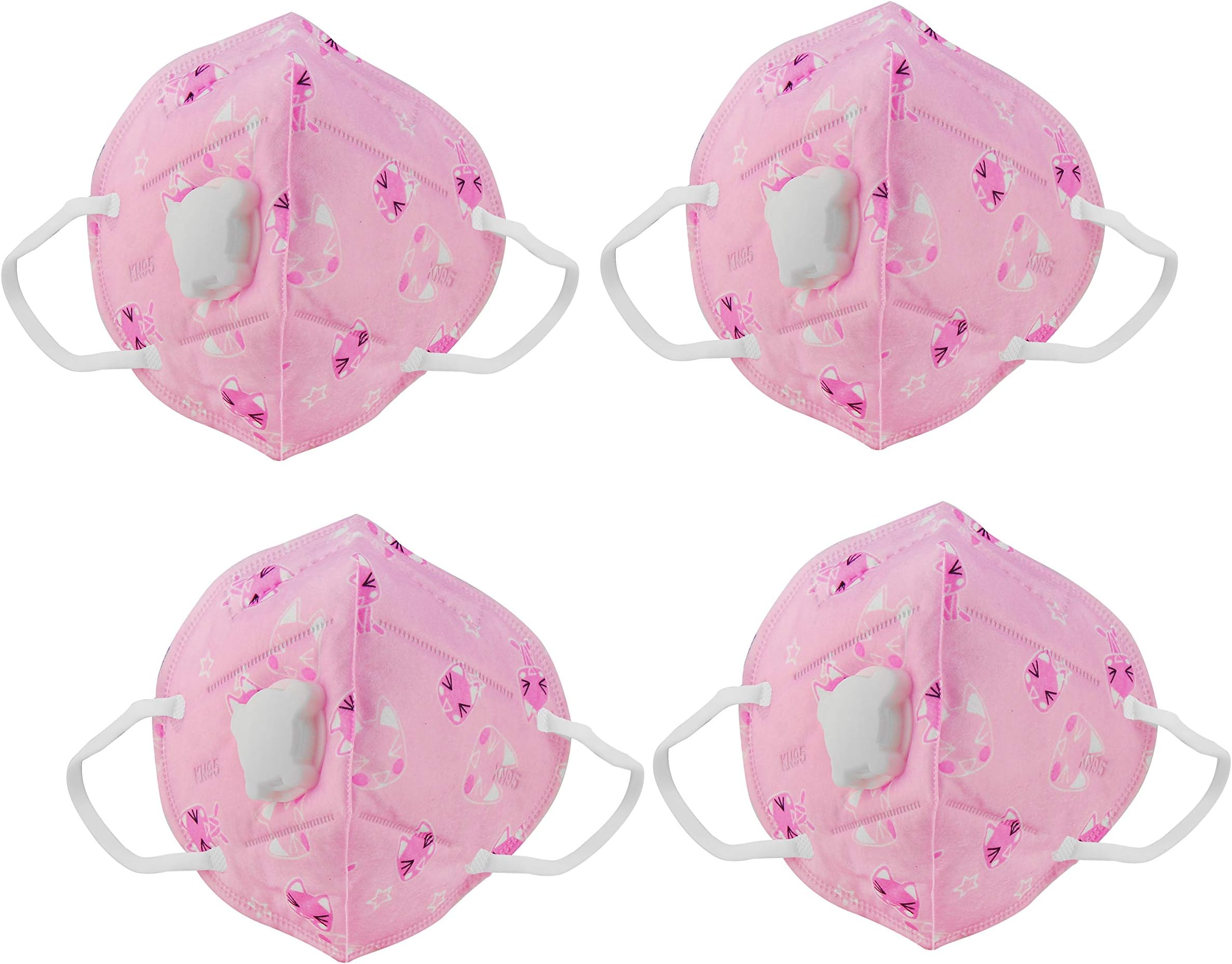 DR AIR N 95 ANTI POLLUTION REUSABLE, FOLDABLE MASK WITH VALVE FOR CHILDREN (PACK OF 4)