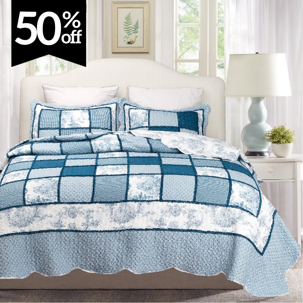 Printed Quilt Coverlet Set Full/Queen Size(90\