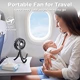 Amacool Pram Fan Battery Operated Stroller Clip On 3 Speeds Black view 7
