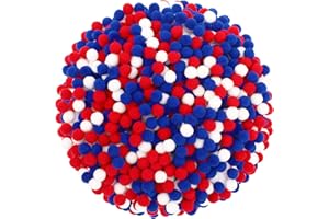 SEPGLITTER Red White Blue Pom Poms Balls, 1000Pcs 1 cm/0.4inch 4th of July Pom Poms Balls for Independence Day Patriotic Veterans Party Memorial Crafts Making DIY Holiday Decorations Supplies