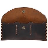 TheAntiq Genuine Leather Currency Pouch Wallet, Slim Travel Money Organizer with 3 Card Slots & Snap Closure, Handmade Cash Holder for Bills & Cards, Money Bag for Men & Women, 8 x 4 in