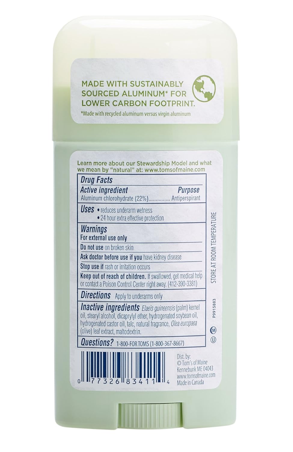 Tom's of Maine Women's Antiperspirant Deodorant Stick, Deodorant for Women, Antiperspirant for Women, Fresh Meadow, 2.25 Ounce, 2-Pack : Beauty