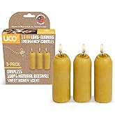 UCO 12-Hour Natural Beeswax Long-Burning Candles for UCO Candle Lanterns and Emergency Preparedness, Made in USA
