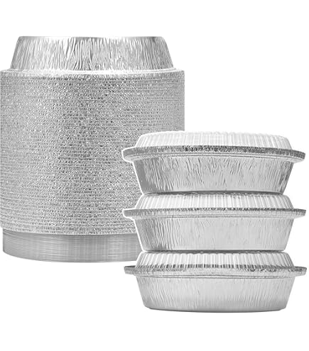Fit Meal Prep 50 Pack 8" Round Aluminum Foil Pans With Clear Dome Lids, Pie Tins Disposable 8 Inch With Lids, Take Out Containers, Freezer Oven Safe Aluminum Baking Pans For Storing - View #11