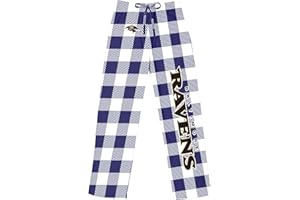 FOCO Pick Your NFL Team Gingham Checkered Pattern Women's Pajama Lounge Pants with Pockets and Drawstring Tie, Multicolor