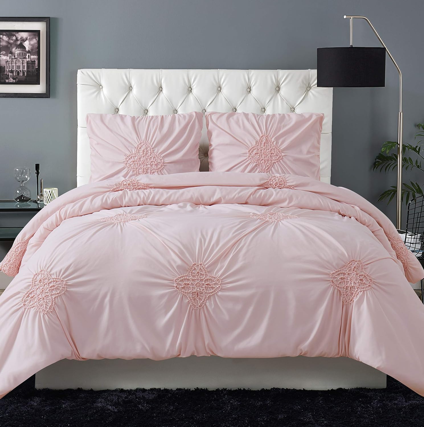 Amazon Com Christian Siriano Georgia Rouched Duvet Set