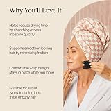Kitsch XL Microfiber Hair Towel Wrap Terracotta Checkered 40x24 in view 5