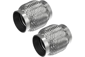 Hihaha Car Exhaust Flex Pipe/Inner for Car/Durable 2.5"x4" / Silver Tone 2 Pcs
