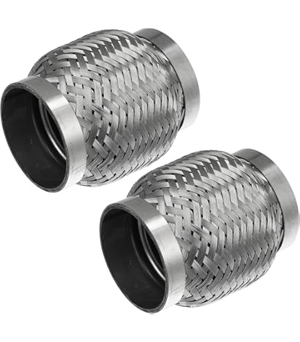 X AUTOHAUX 2.5x6 Car Exhaust Flex Pipe - Stainless Steel Vibration Isolator, Silver