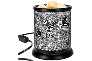 PEATOP Wax Melt Warmer,Hummingbird Metal Wax Melt Warmer-Electric Wax Melt Warmer Hummingbird Gifts,Wax Burner Fragrance Warmer with 2 Edison Bulbs, for Home Fragrance Accessories -Black