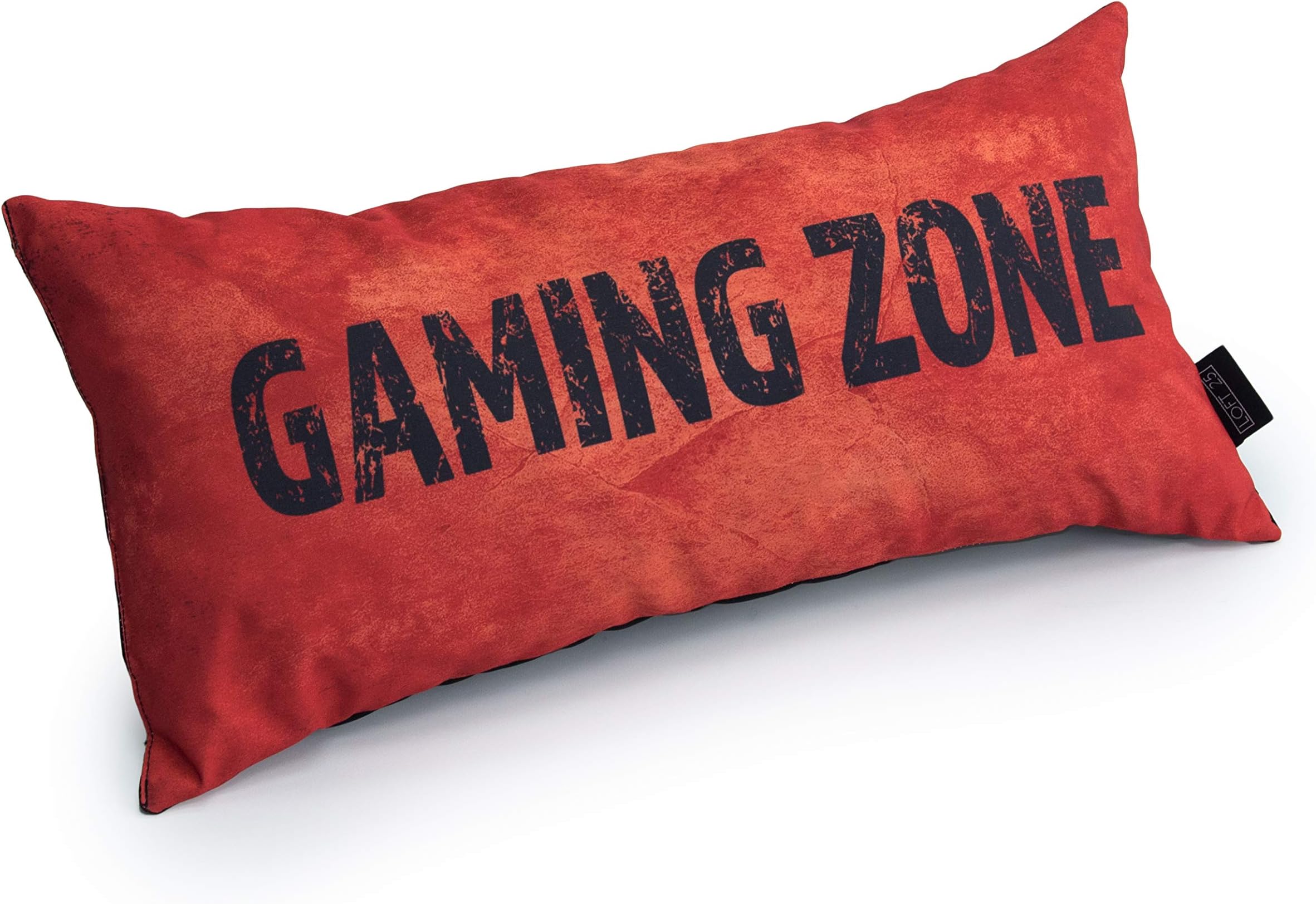 Game Over Gaming Zone Slogan | Gaming Cushion | Hollowfibre Filled | Water Resistant | Bedding and Sofa | Home Decor (Orange)