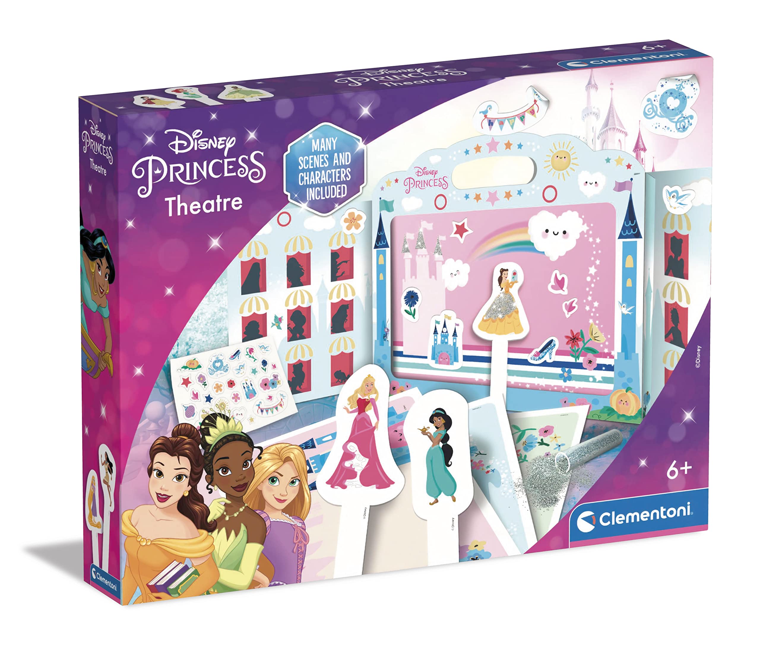 Clementoni - 18727 - Disney Princess Theatre - Art And Crafts For Girls Ages 6, Creative Toys, Learning Toys - Made In Italy