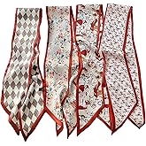 WENLOOY 4 Pack Purse Scarf Bags for Women Handbag Scarfs Band Lightweight Skinny Hair Neck Accessories Fashion Gifts