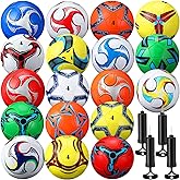 Lunmon 18 Pcs Soccer Balls Football with 4 Pumps Soccer Balls Sports Official Size Indoor Outdoor for Adult Players Training Back to Gift
