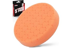 KUIMIT Orange Polish Pad, Buffing Polishing Pads, 1Pc 5.5 Inch Face for 5 Inch 125mm Backing Plate Compound Buffing Sponge Pads for Car Buffer Polisher Compounding, Polishing and Waxing