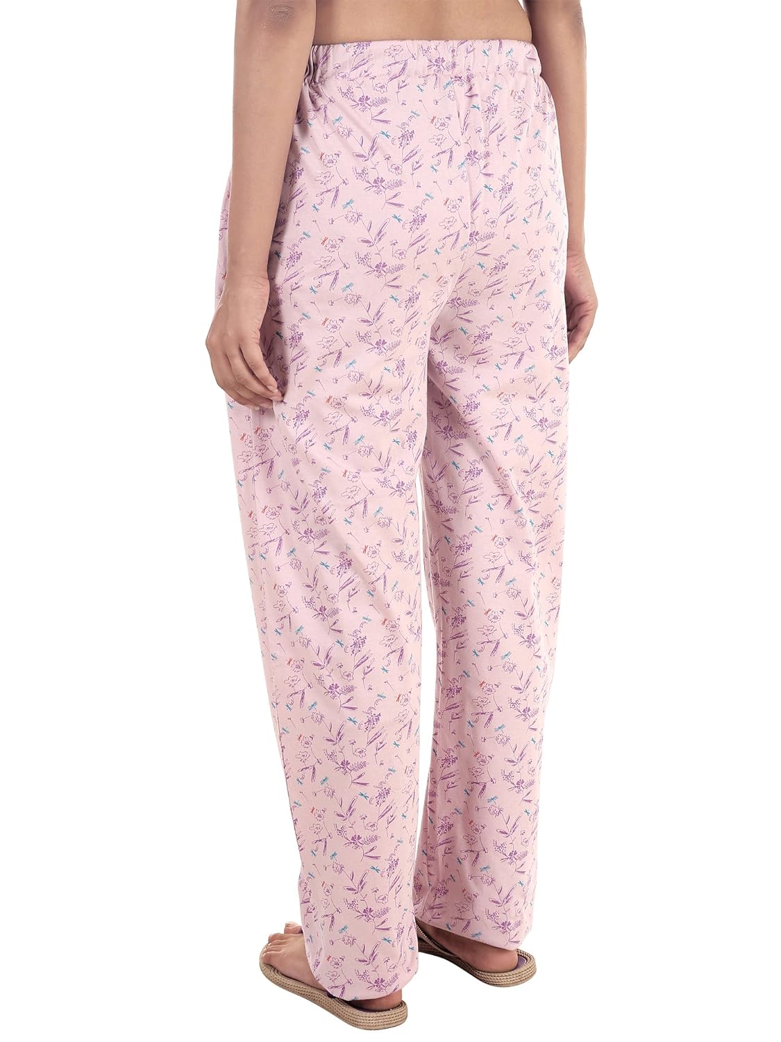 9teenagain women's hosiery night pyjama (lavender printed)