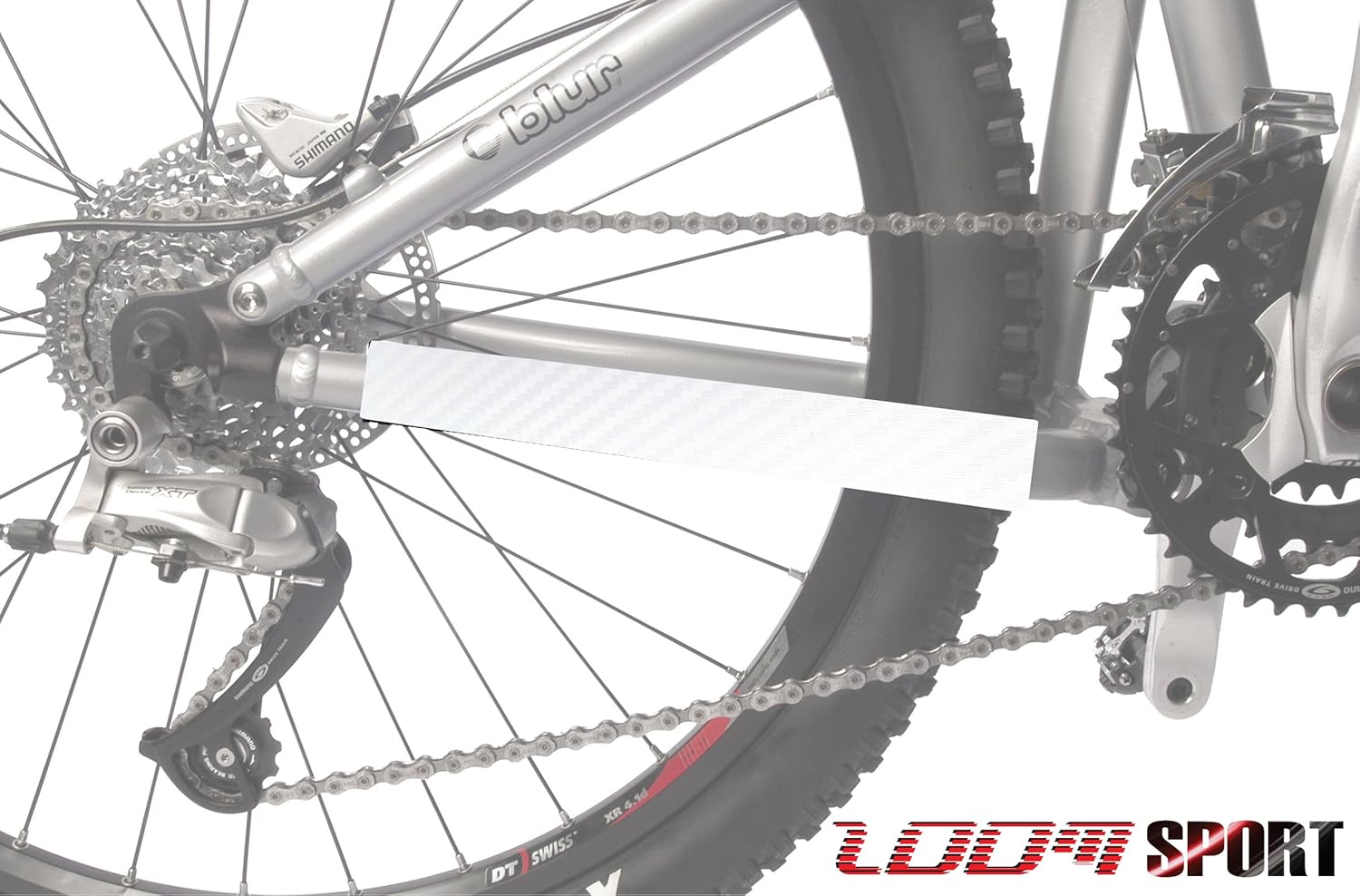 Zoom Sport White Carbon Mountain Bike Chain Protector Frame Guard