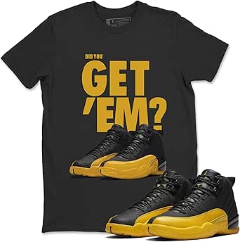 jordan 12 black university gold shirt