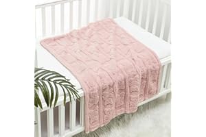 CREVENT 30"X40" Cozy Soft Warm Sherpa Baby Blanket for Girls Boys, Newborn Essentials for Infant, Baby Shower Receiving Gift - Pink Bear 75X100cm
