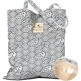 Miss Adola Cloth Tote Bag for Women - Reusable Tote with Pocket & Buckle Cute Retro Design Ladies Cotton Printed Shoulder Bag