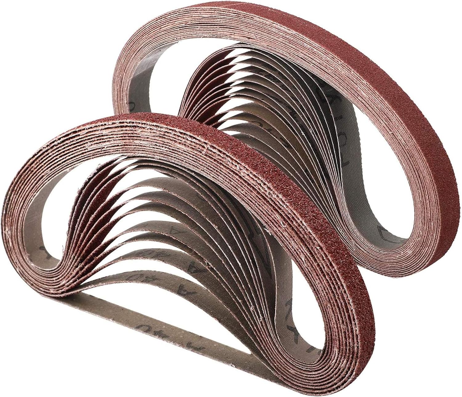 HongWay 30 Pack Sanding Belts 1/2x18 Inches Aluminum Oxide (3 Each of 40 60 80 120 150 180 240 400 600 800 Grits) for Belt Sander - - 