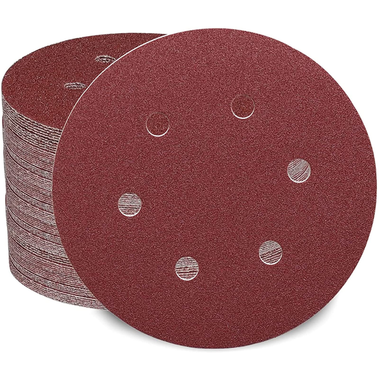100PCS 150mm Sanding Discs Pads, Hook and Loop 40 60 80 120 180 240 320 400 600 1000 Grits Sand Sheets 6-Holes Sandpaper Assorted for Orbital Sander Discs
