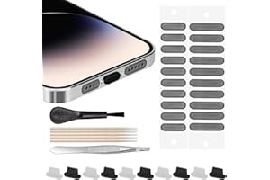 AFARER for iPhone Dust Plug, Lightning Port Plug Protector Phone Speaker Dustproof Mesh Stickers, with Cleaner Tools, Anti Du