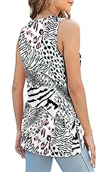 High Neck Tank Tops for Women Loose Fit Side Split