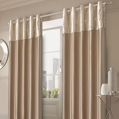 Sienna Pair Of Crushed Velvet Band Curtains Fully Lined Eyelet